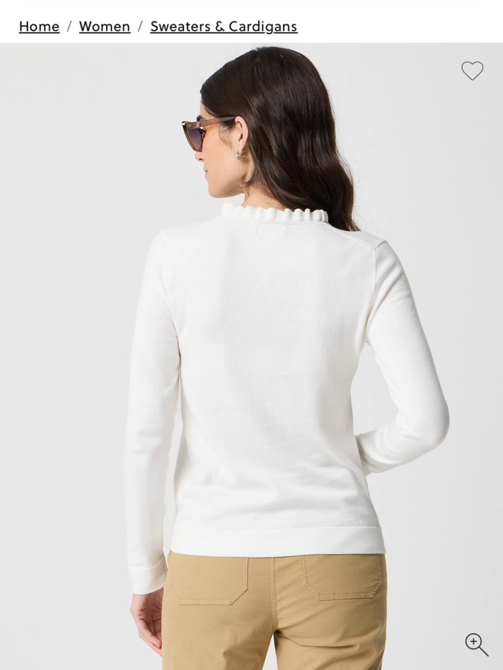 J Crew NWT Ruffled Neck‎ Sweater cream ivory women’s XS - Picture 2 of 11